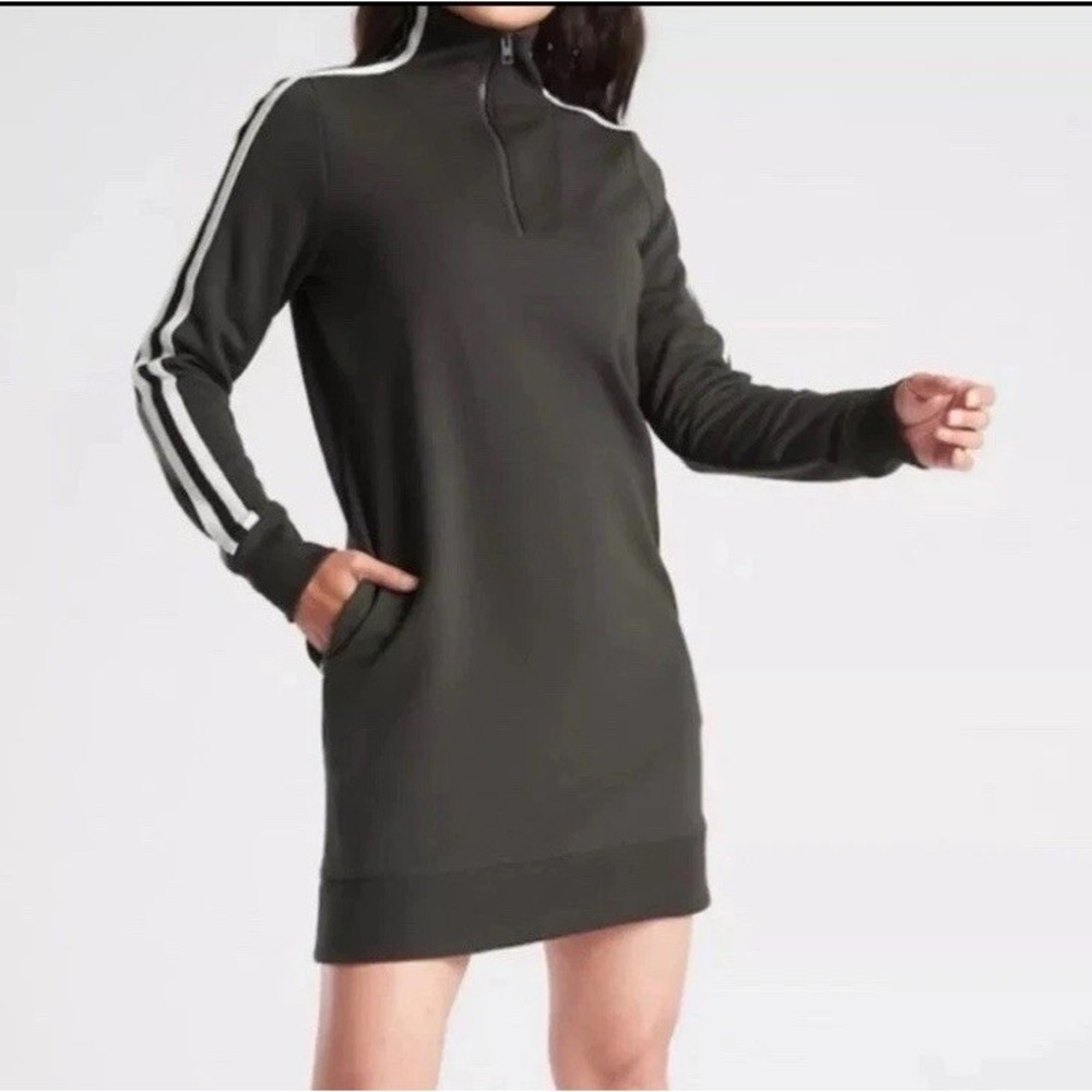 ATHLETA Circa Track Sweatshirt Dress Women's Size Medium Casual Athletic